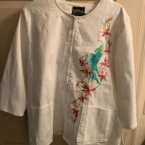 Vintage Bob Mackie Wearable Art embroidered 3/4 length sleeve jacket